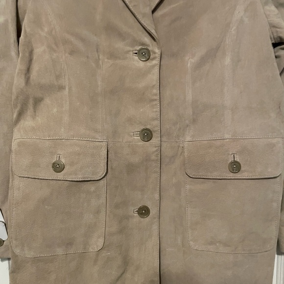 Style & Co Tan Women’s Suede Long Jacket Size Medium - Picture 4 of 9